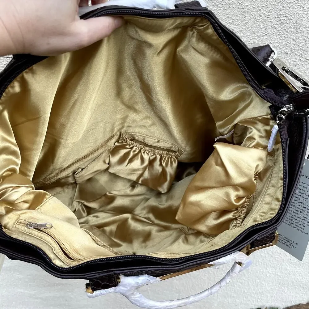 NEW Joy Mangano Faux Leather Designer Drop Bag Extra Large